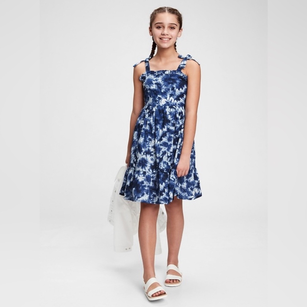 3 for$15 Kids Tie-Dye Dress 100% Cotton Dress Blue Size Small EUC